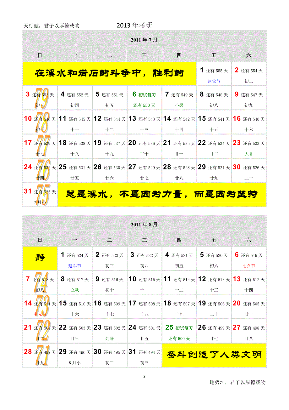 2013年考研复习计划附考研日历_第3页