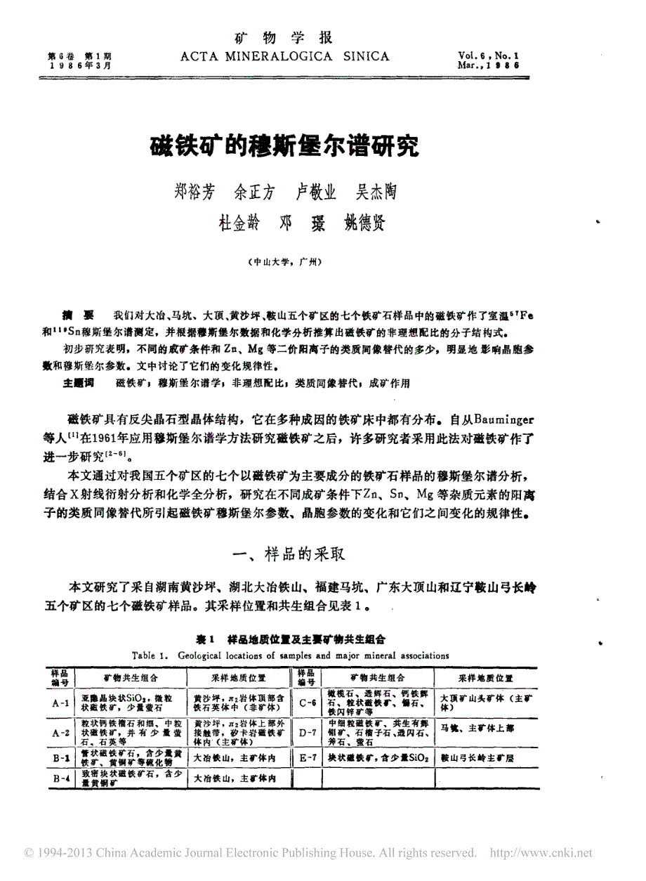 磁铁矿的穆斯堡尔谱研究_第1页