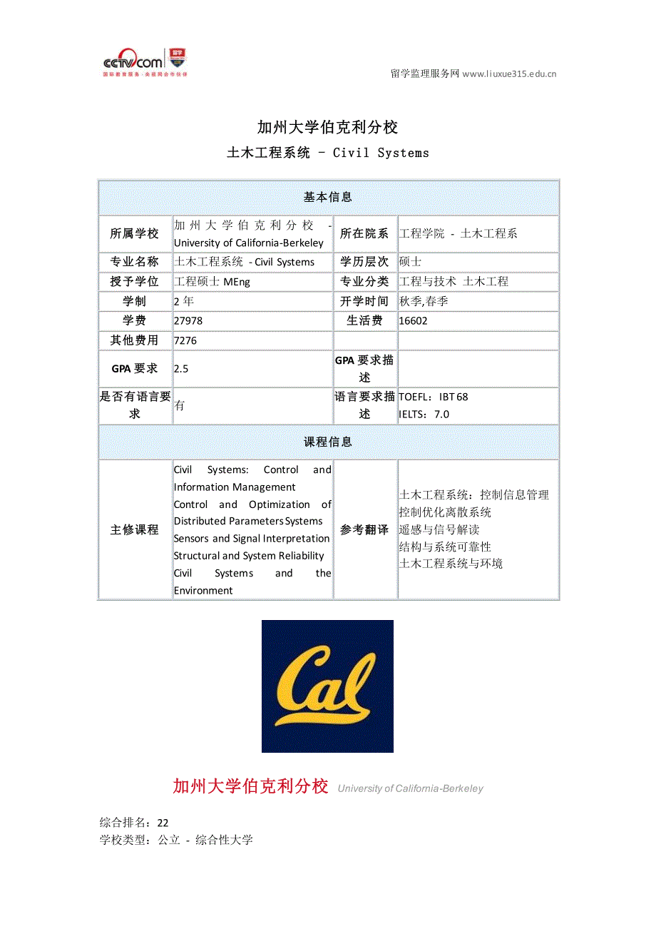 加州大学伯克利分校土木工程系统硕士_第1页