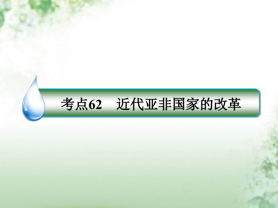 2018届高考历史一轮复习 历史上重大改革回眸 62 近代亚非国家的改革课件 人民版选修1_第1页