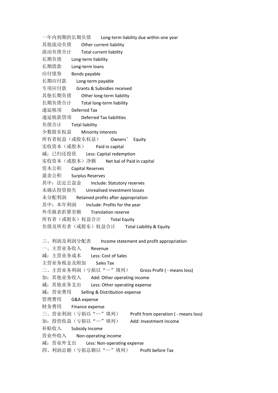 财报专有名词中英对照_第3页