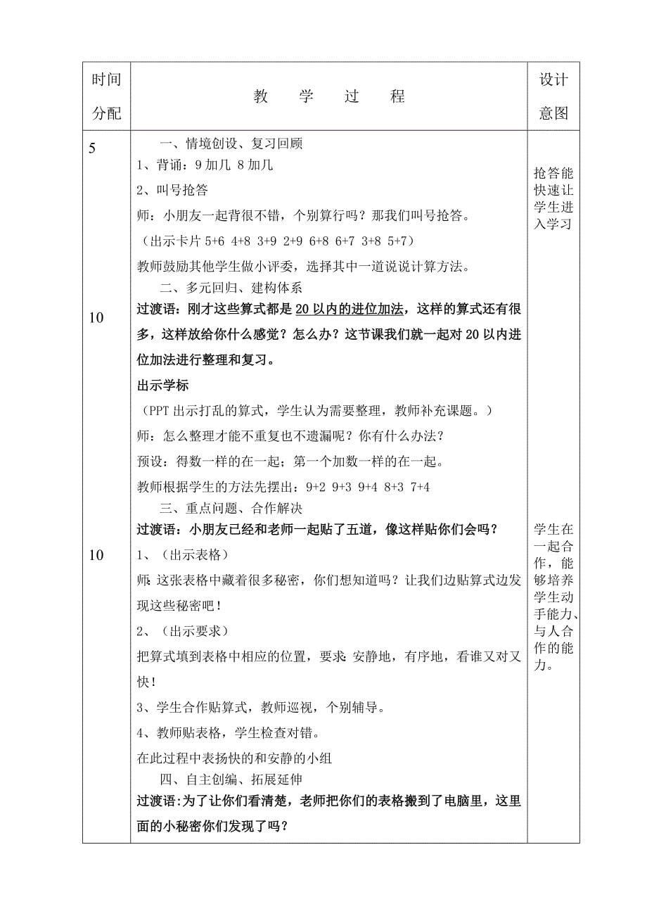 江滨小学一年级数学上册复习教案_第5页