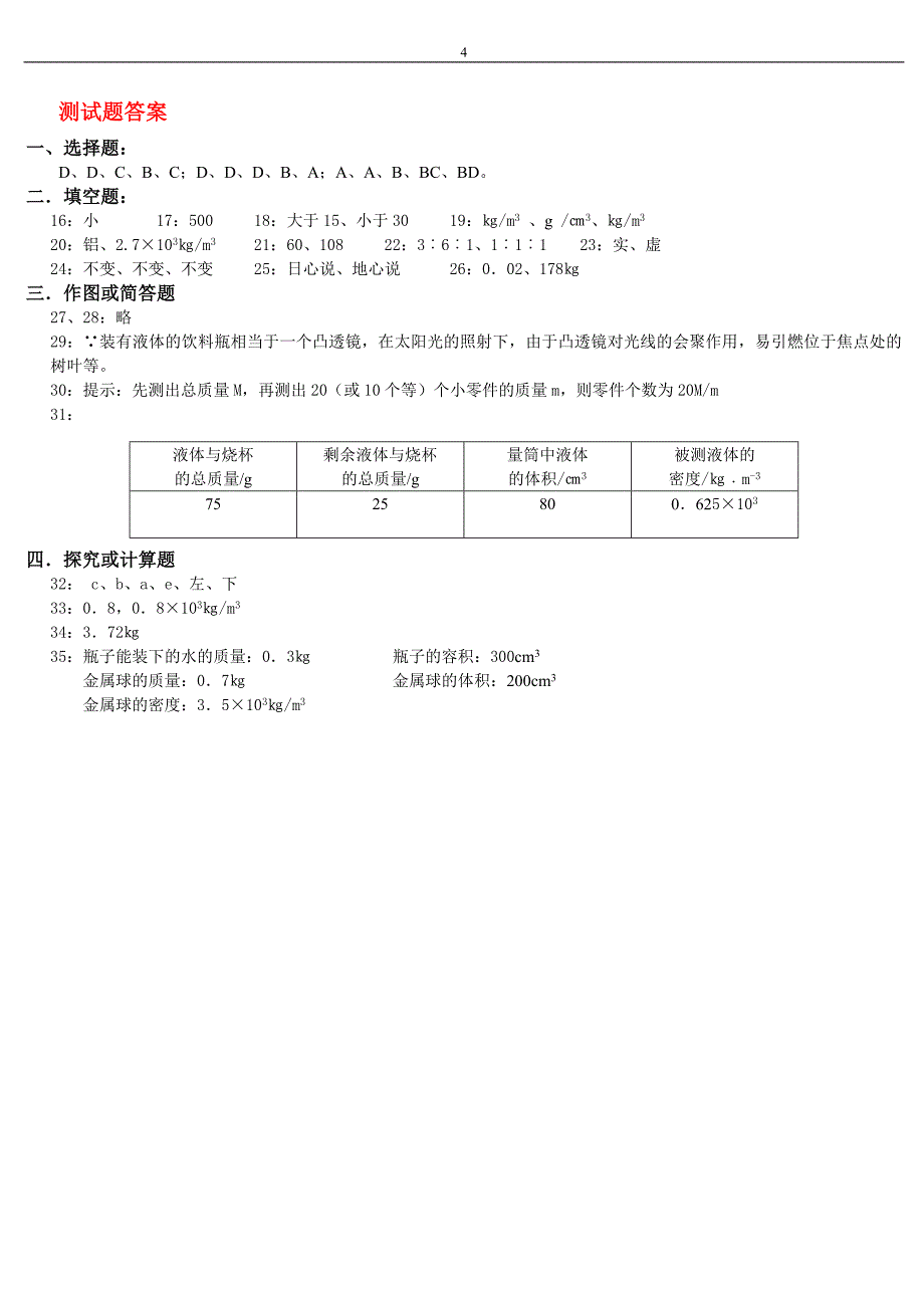 八年级物理上册期末测试题及答案_第4页