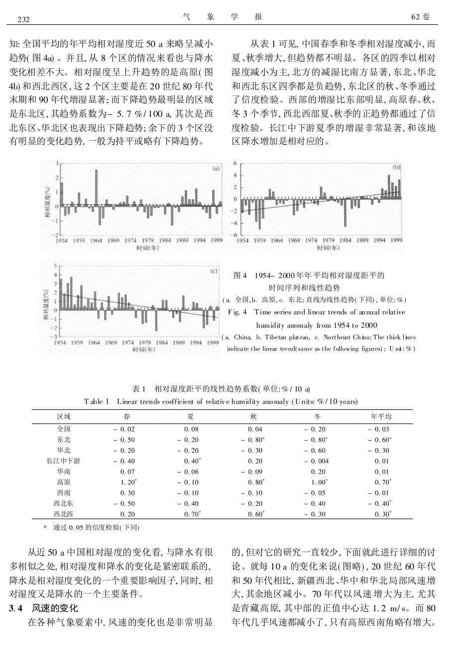 近50年来中国气候变化特征的再分析_第5页