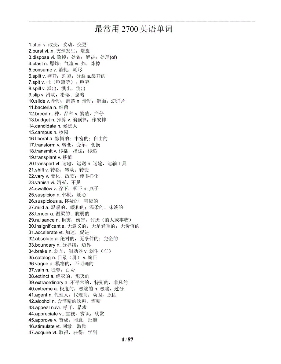 英语最常用单词2700_第1页