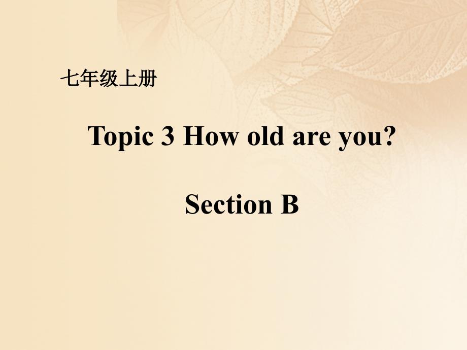 七年级英语上册 unit 1 making new friends topic 3 how old are you section b课件 （新版）仁爱版_第1页