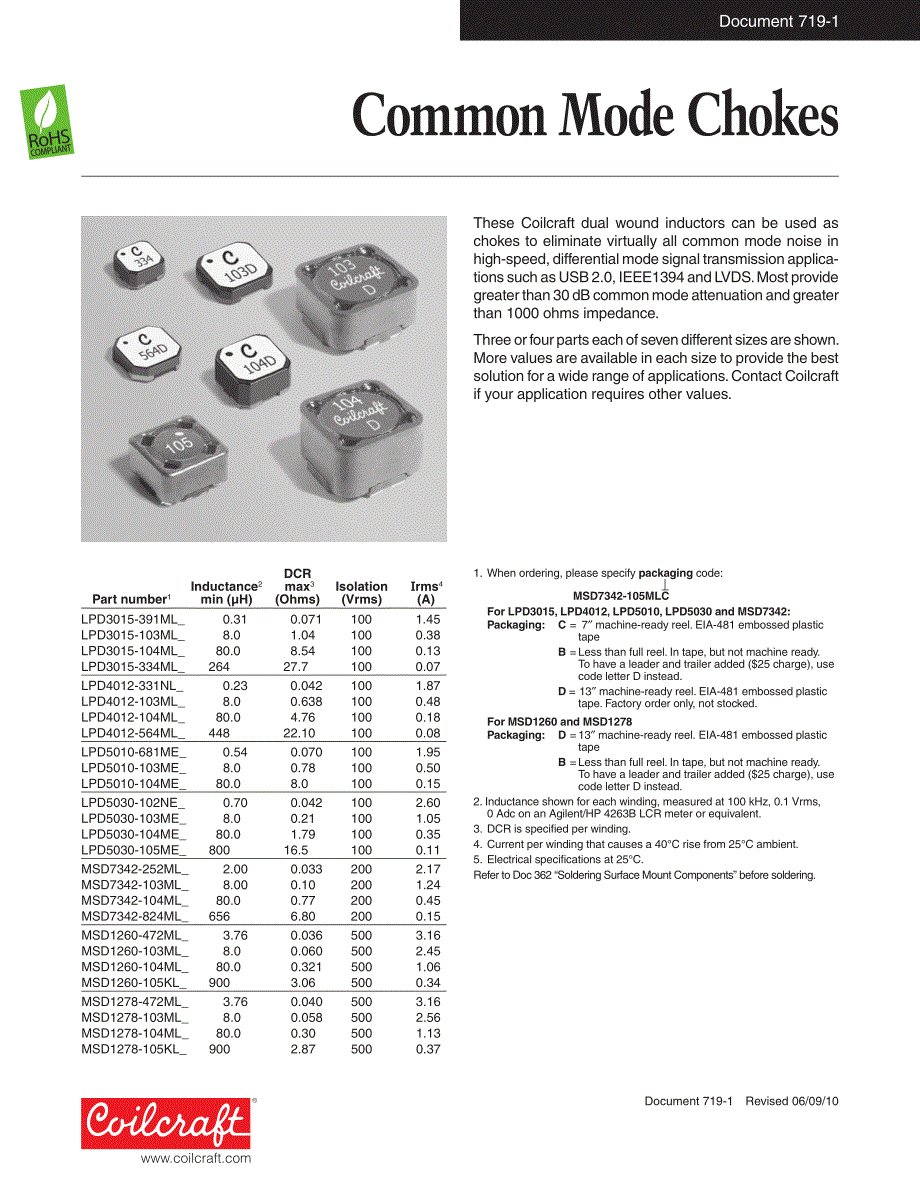 线艺电感表贴式LPD和MPD系列产品_第1页