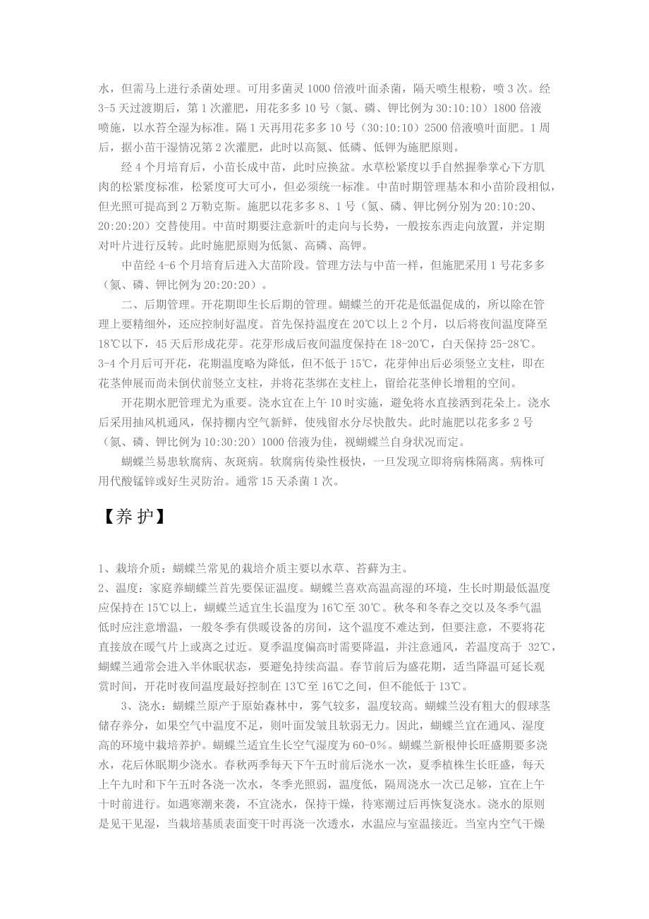 蝴蝶兰的养护及生活习性_第5页