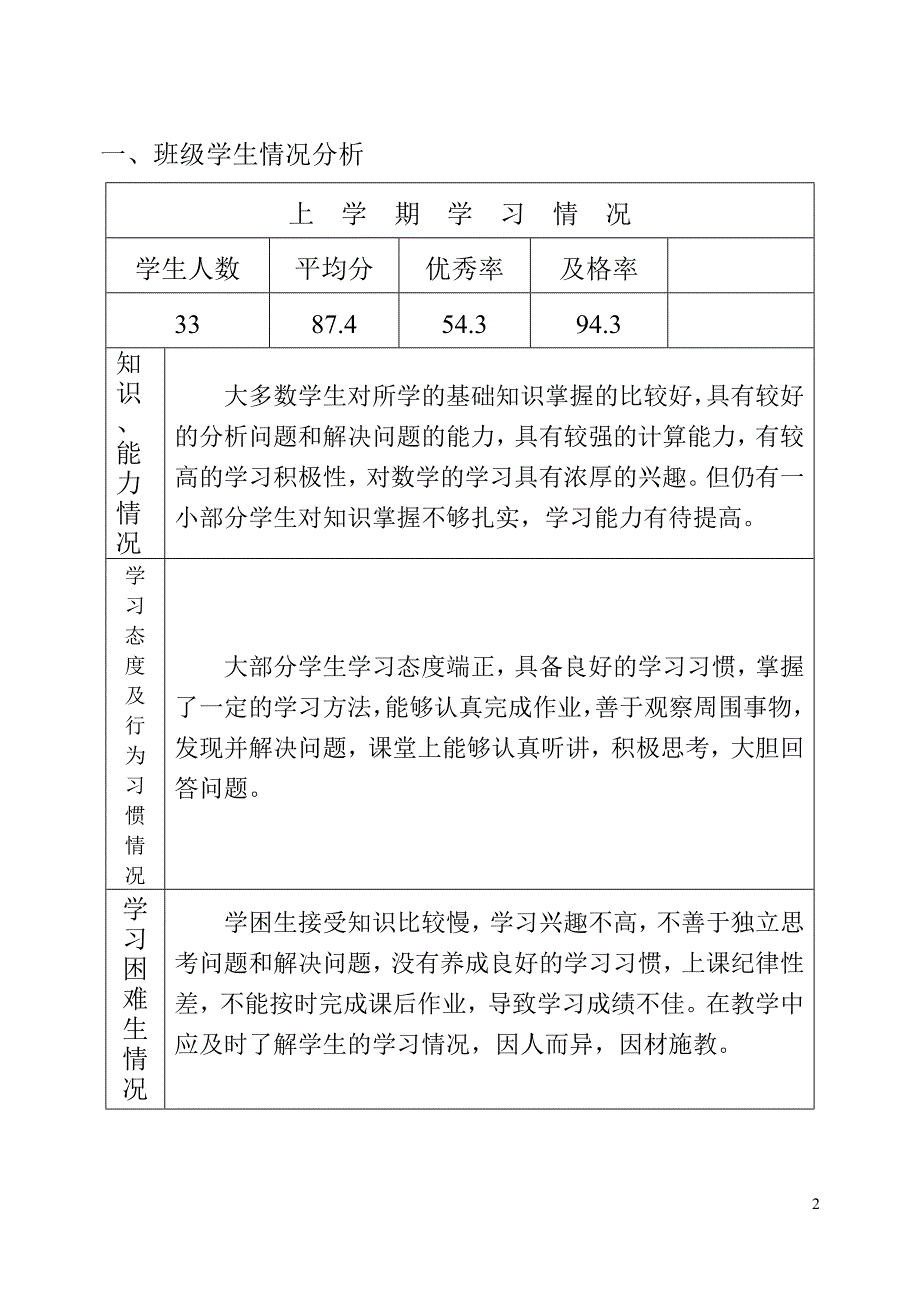 教学计划——青岛版3年级下册数学_第2页