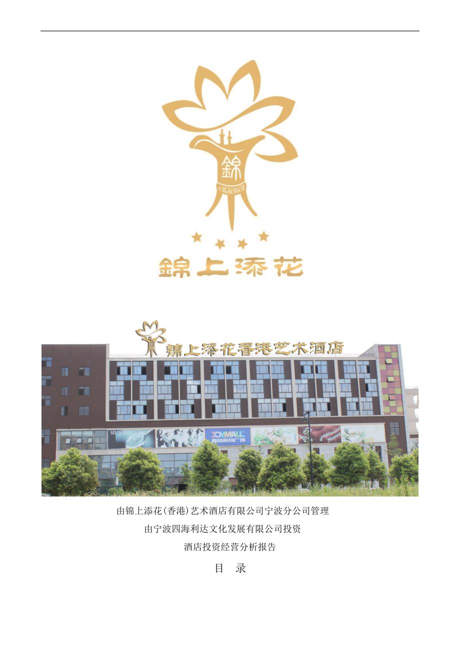 酒店投资经营分析报告_第1页
