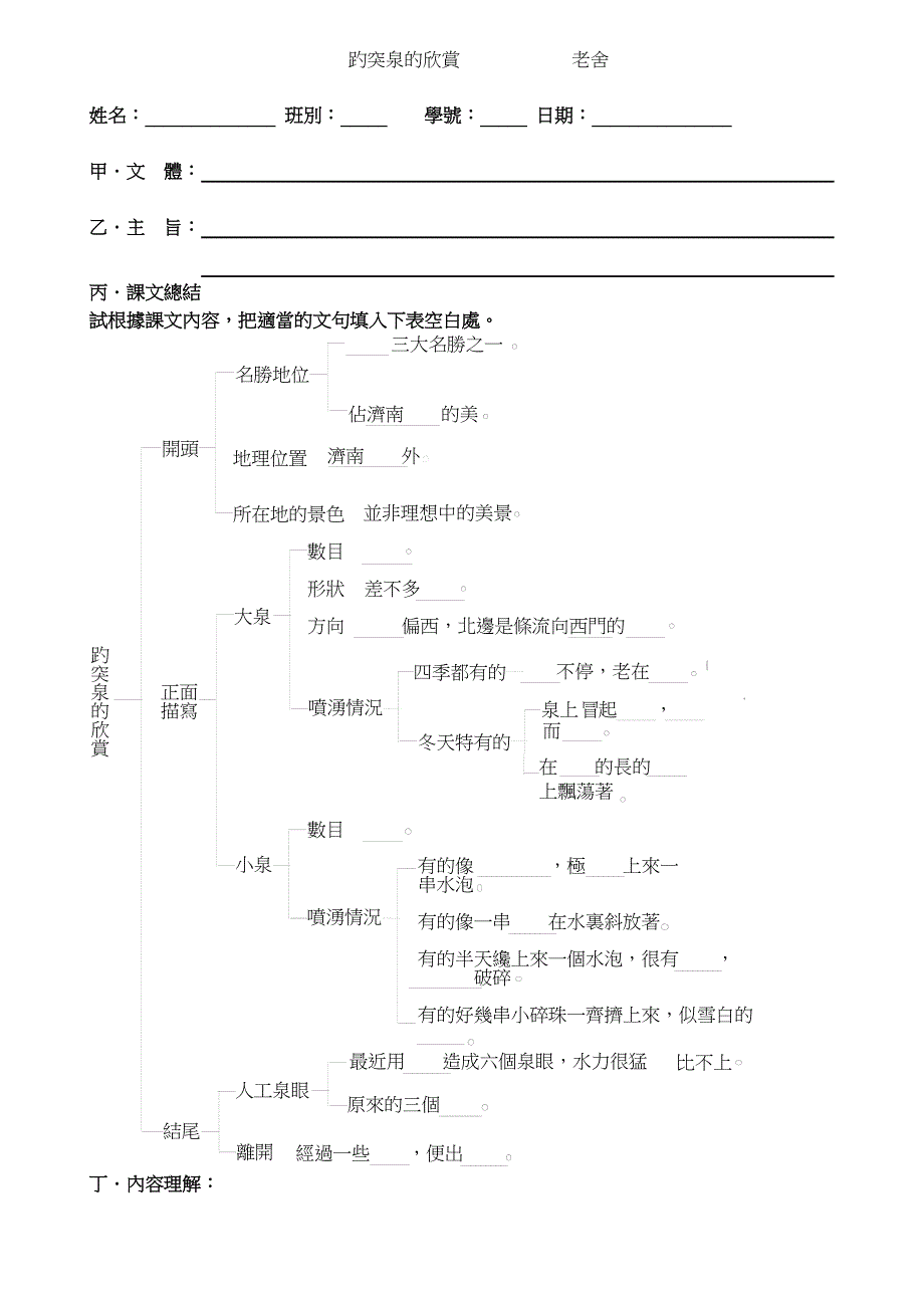 趵突泉的欣赏老舍_第1页