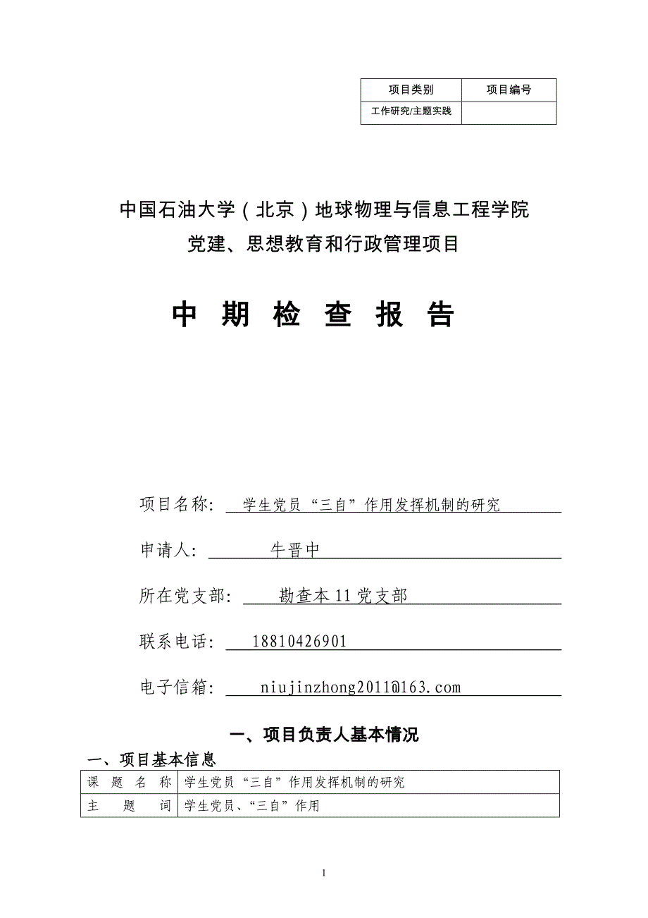 党建立项中期检查报告_第1页