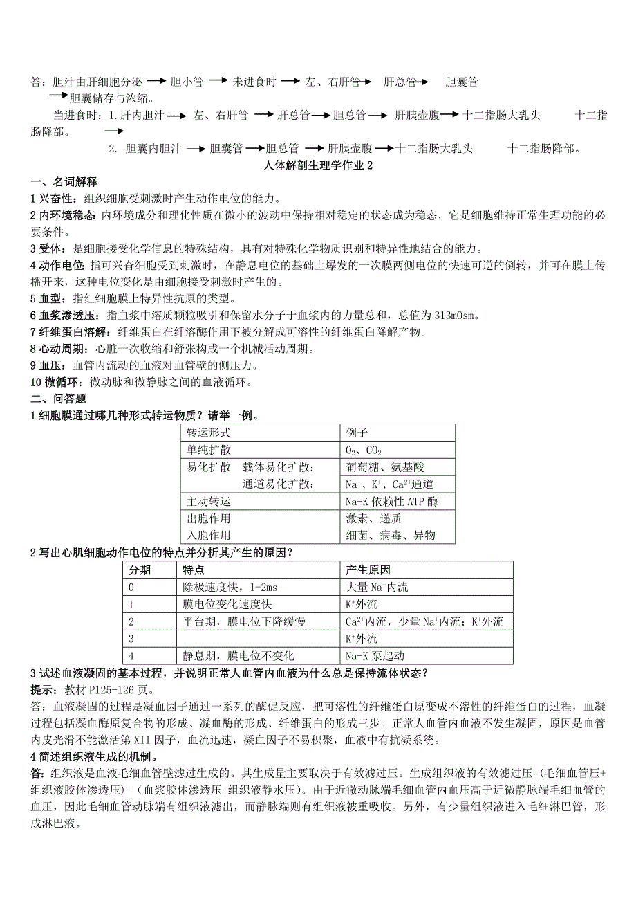 解剖生理学 - 家庭作业全部回答_第2页