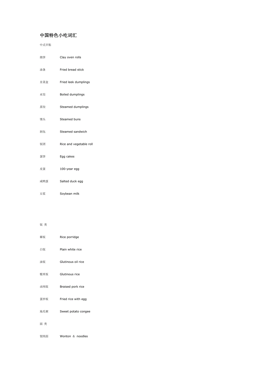 中国特色小吃词汇1_第1页