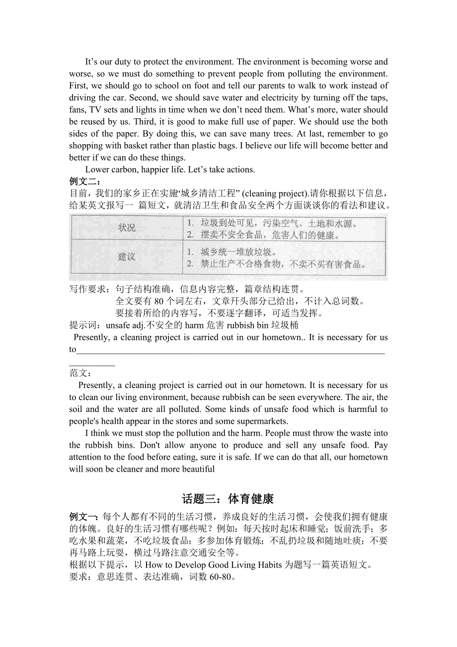 中考英语复习之常见作文话题_第3页