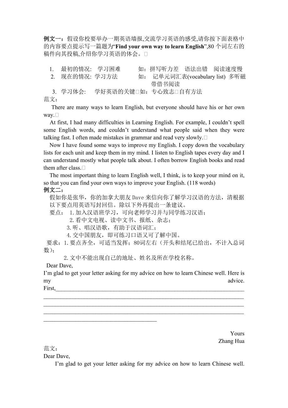 中考英语复习之常见作文话题_第5页