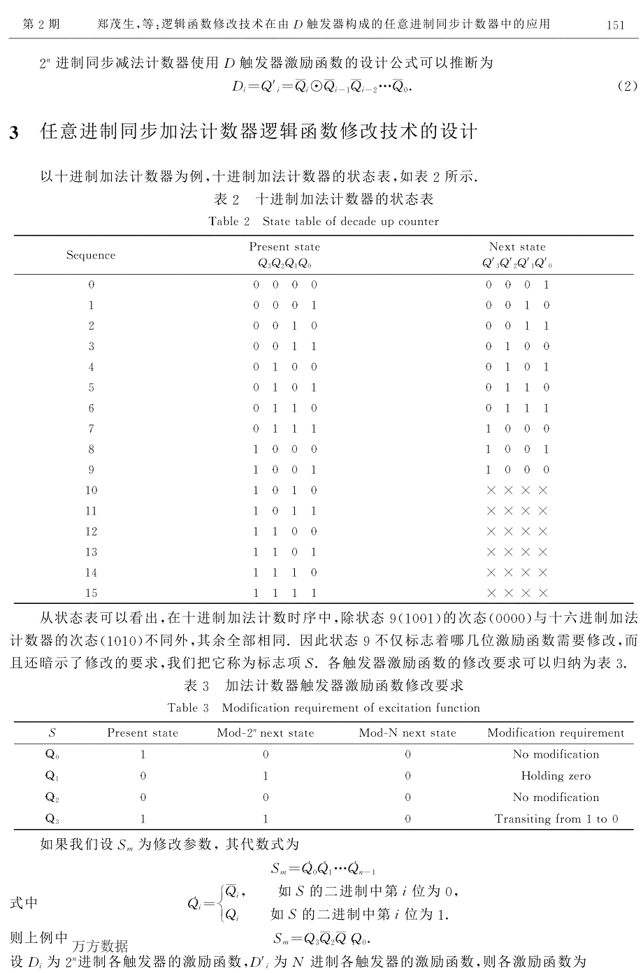 逻辑函数修改技术在由d触发器构成的任意进制同步计数器中的应用_第3页