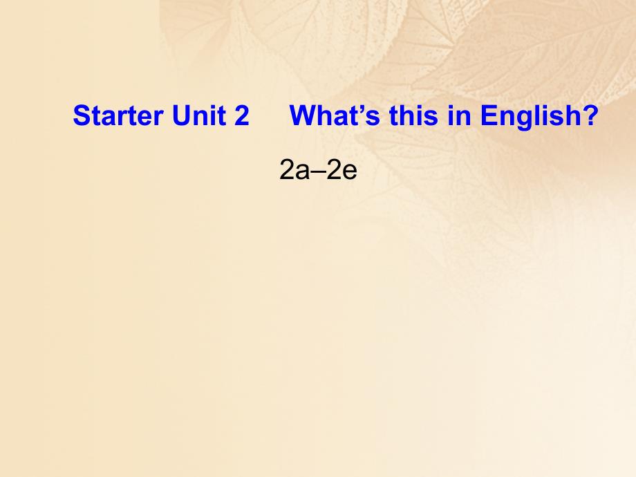 七年级英语上册 starter unit 2 what’s this in english（第2课时）课件 （新版）人教新目标版_第1页