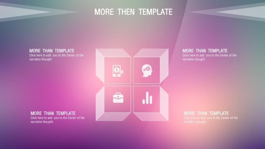 半透明几何图形创意朦胧紫背景ios风格ppt模板_第5页