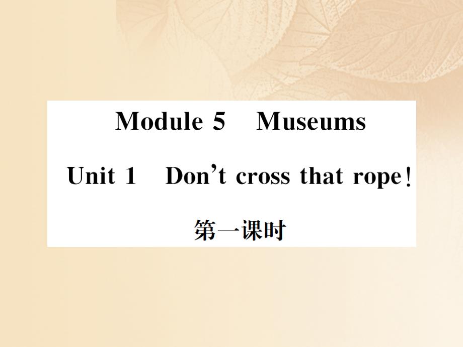 2017秋九年级英语上册 module 5 museums unit 1 don’t cross that rope（第1课时）习题课件 （新版）外研版_第1页