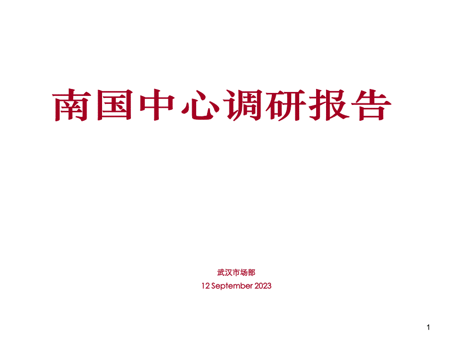 南国中心市场调研报告_第1页