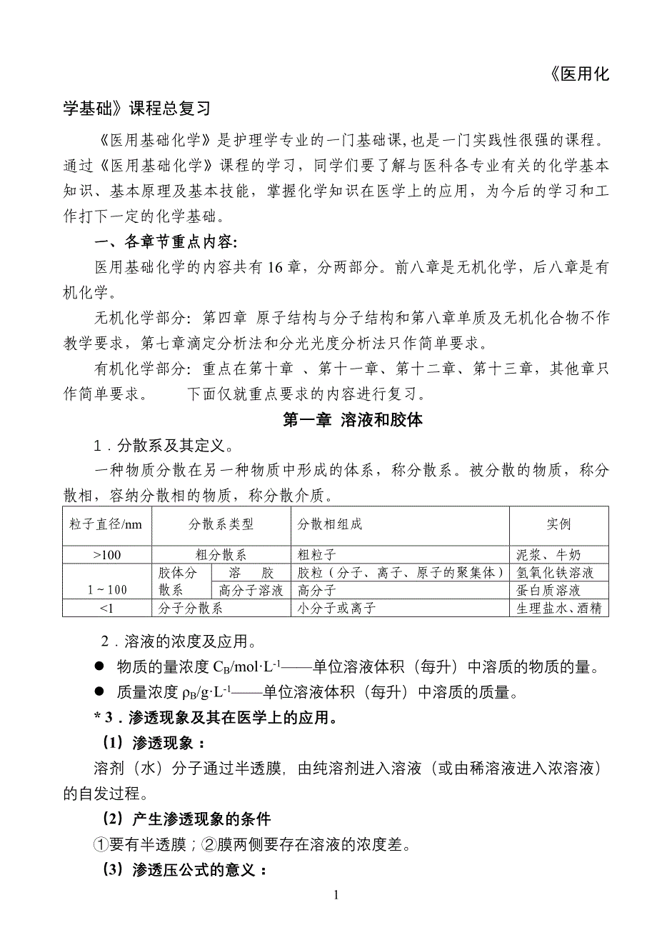 医用化学基础课程总复习_第1页