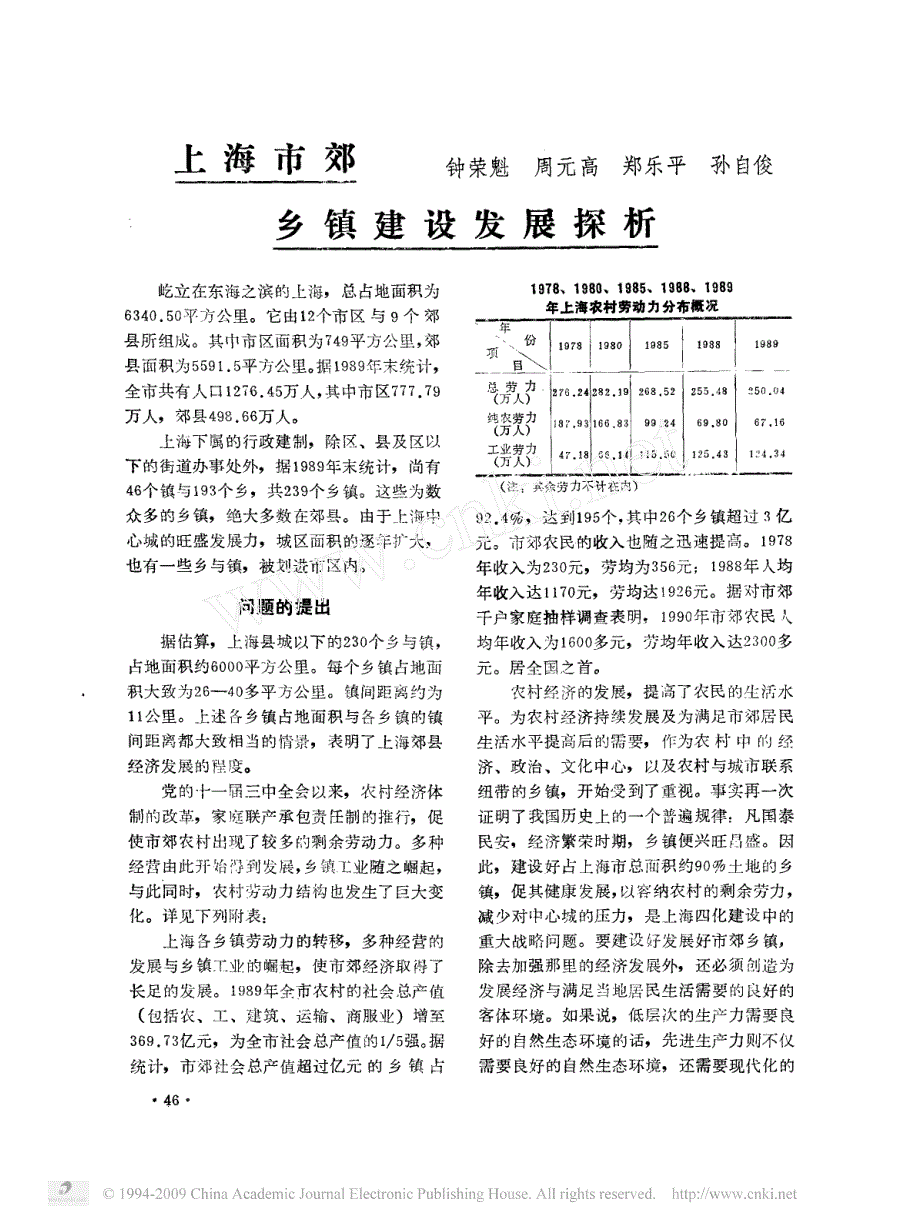 上海市郊乡镇建设发展探析_第1页