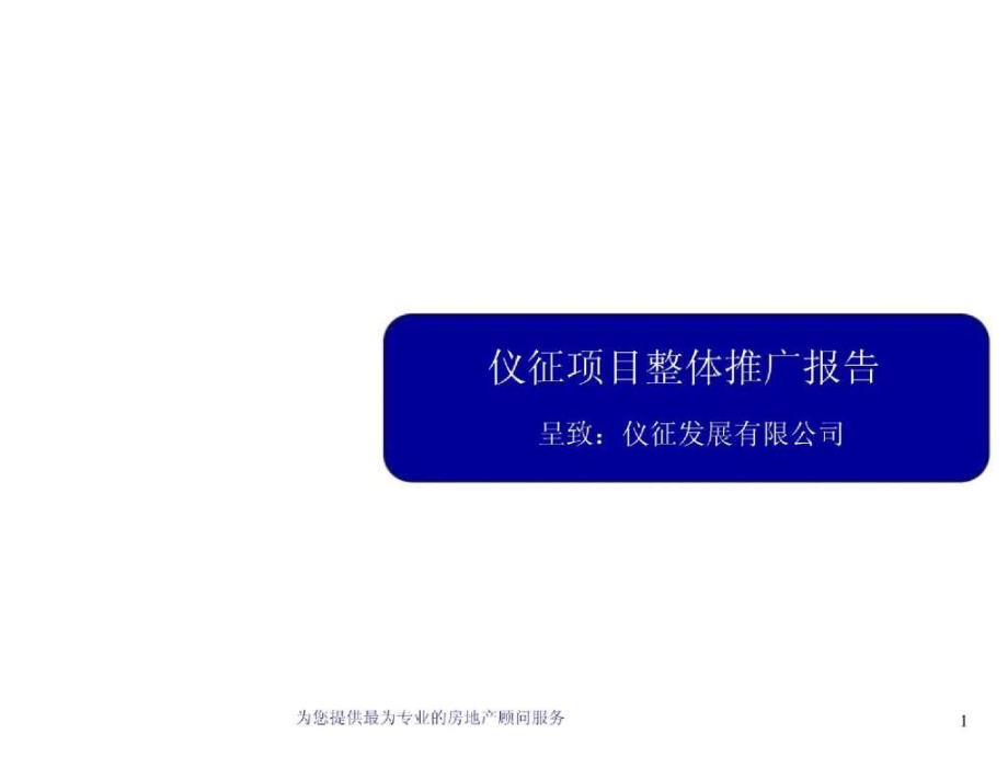 2008年易居中国-江苏仪征项目整体推广报告_第1页