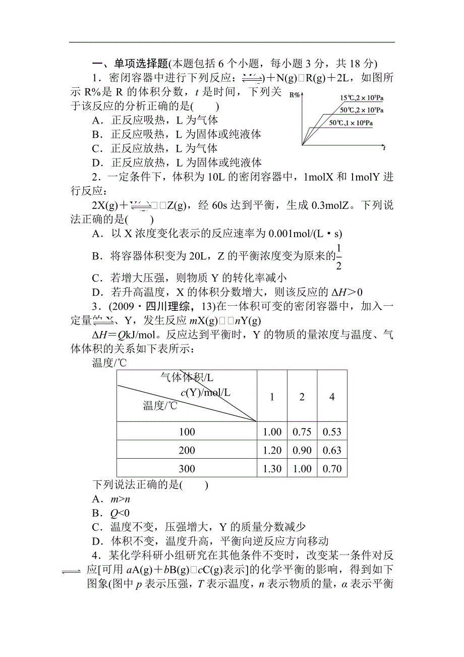 平衡试题经典试题_第1页