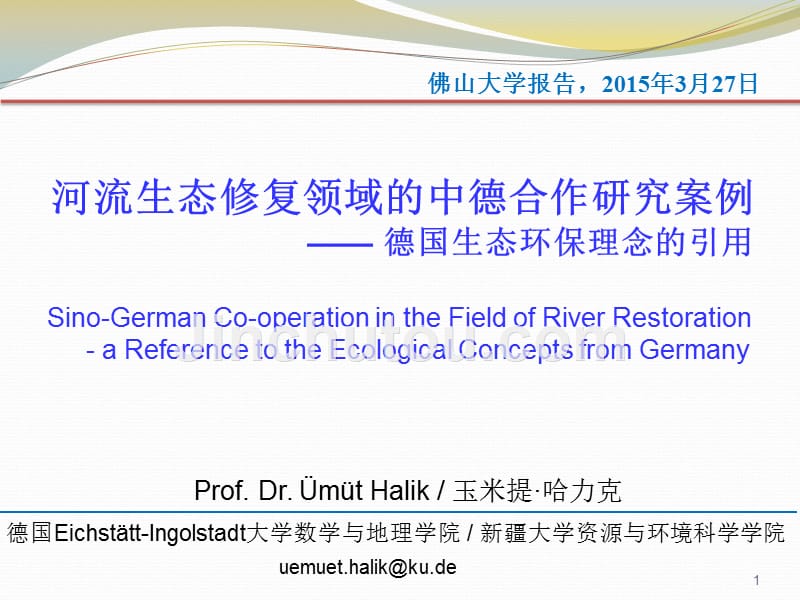 河流生态修复领域的中德合作研究案例_第1页