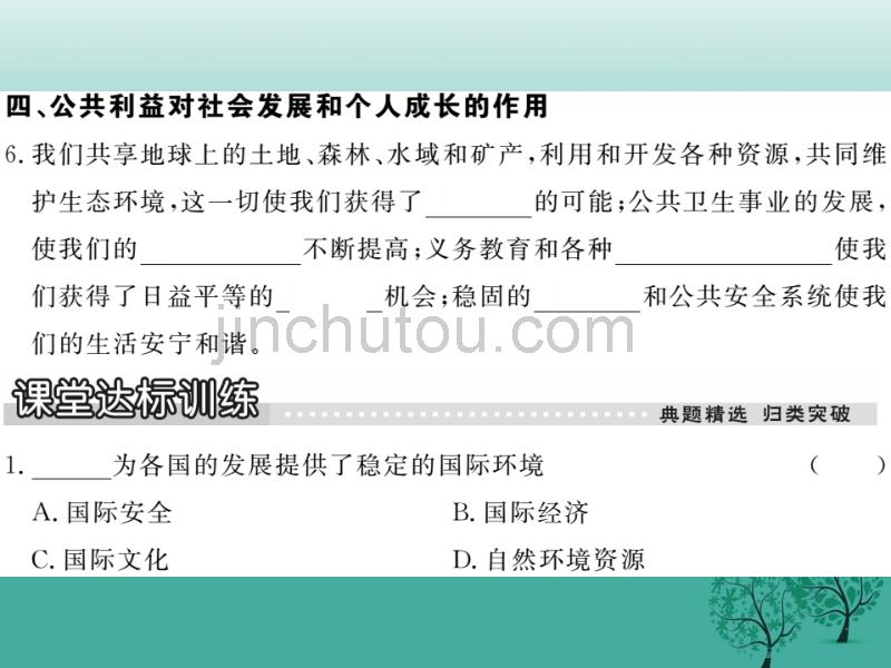 2017届八年级政治下册第二单元公共利益第四课共同的需要（第2课时关涉全人类的公共利益）课件教科版_第4页