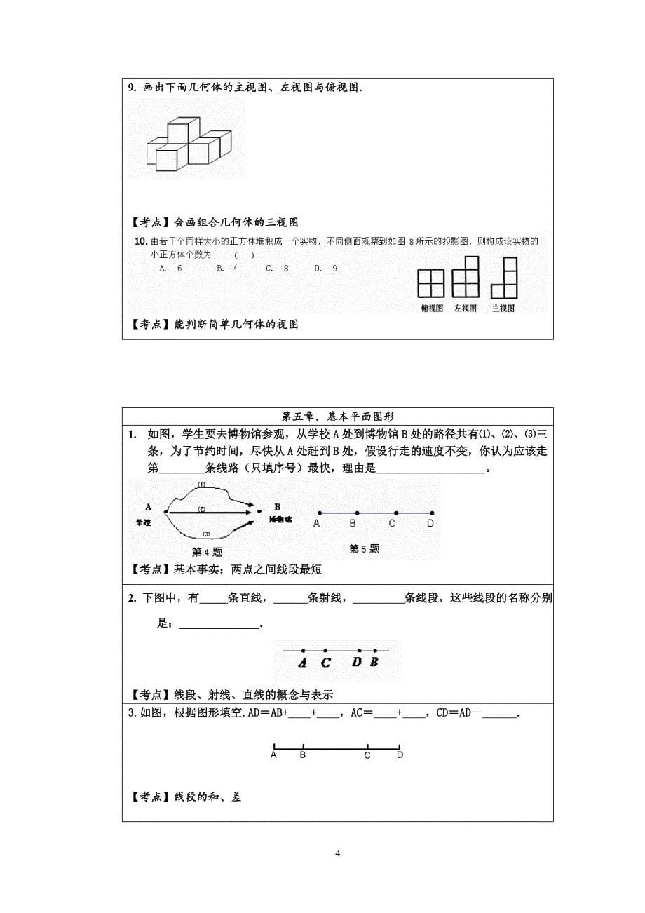 数学七年级上册复习试题【考点】_第5页
