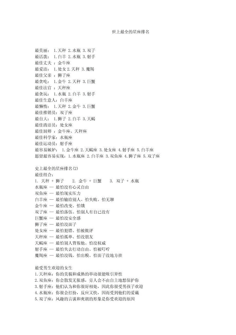 世上最全的星座排名_第1页