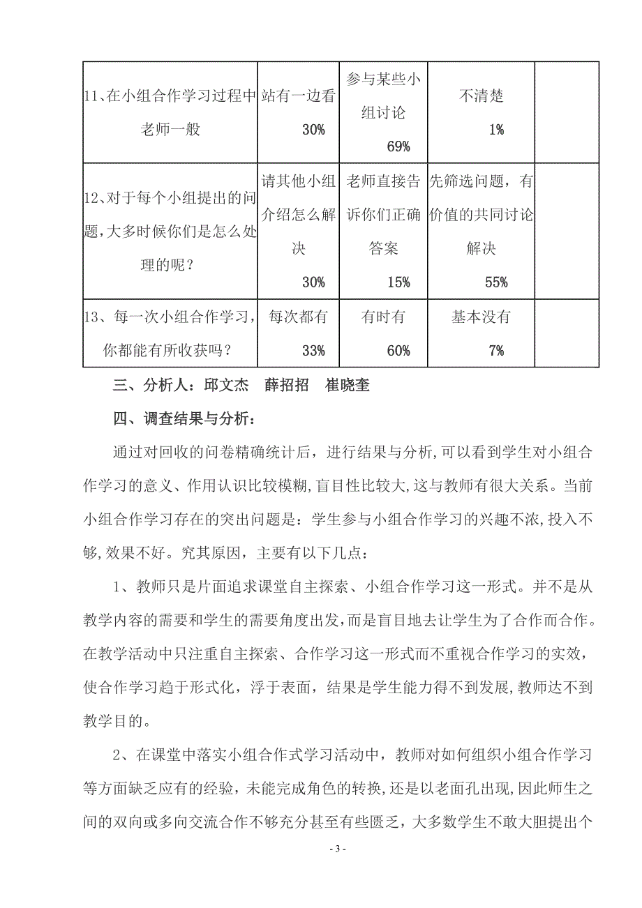 小学数学合作学习调查问卷分析报告参考_第4页