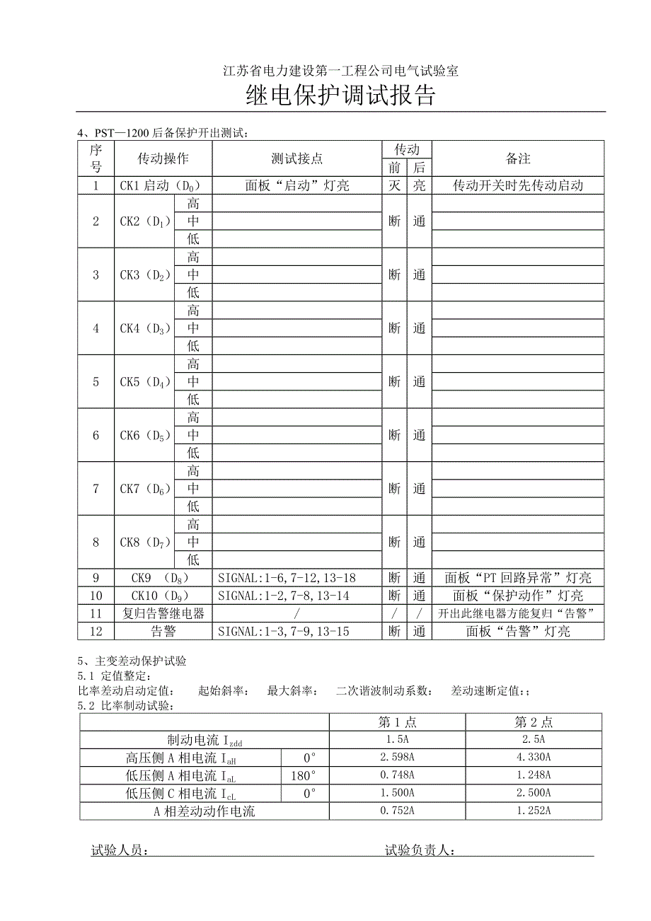 xx风电场主变保护调试报告_第2页