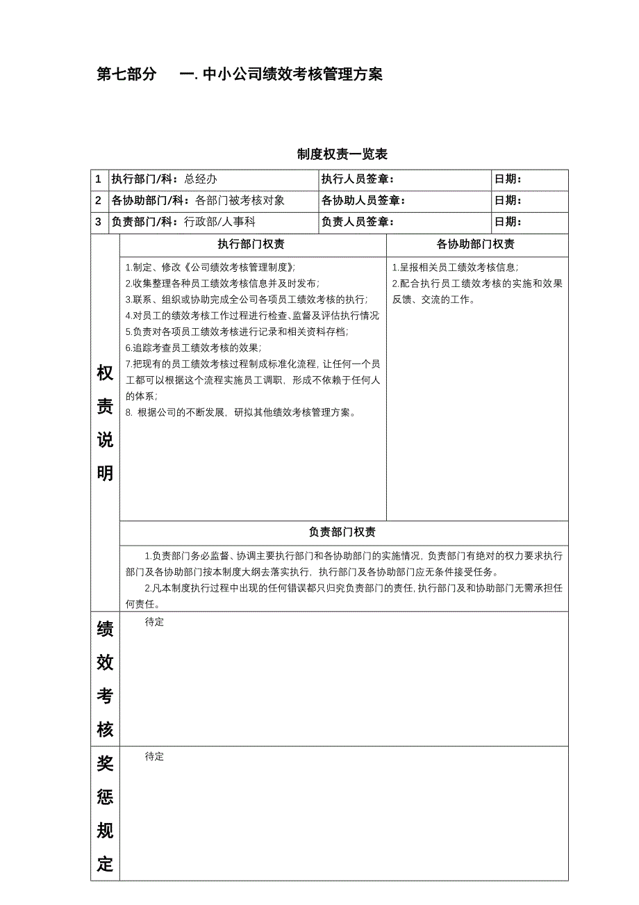 小公司规范化管理整体解决 第七部分一中小公司绩效考核管理_第1页