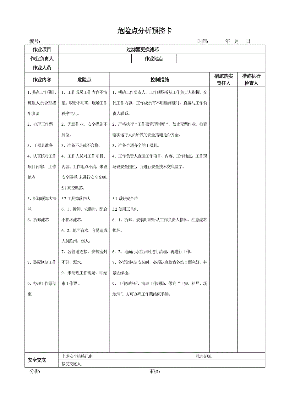 华能火电厂硫化部分危险点分析预控卡汇编_第2页