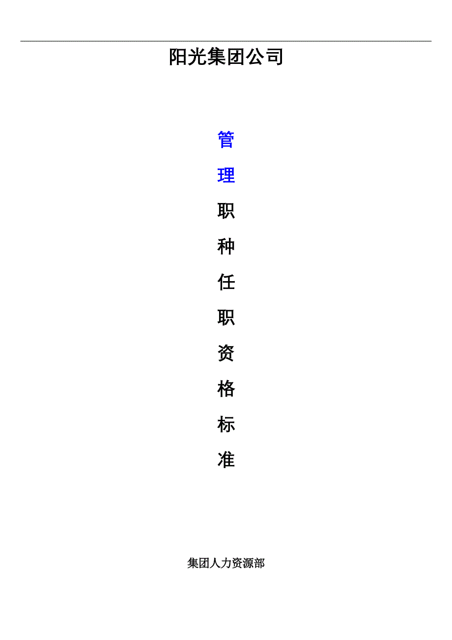 集团公司管理职种任职资格体系标准_第1页