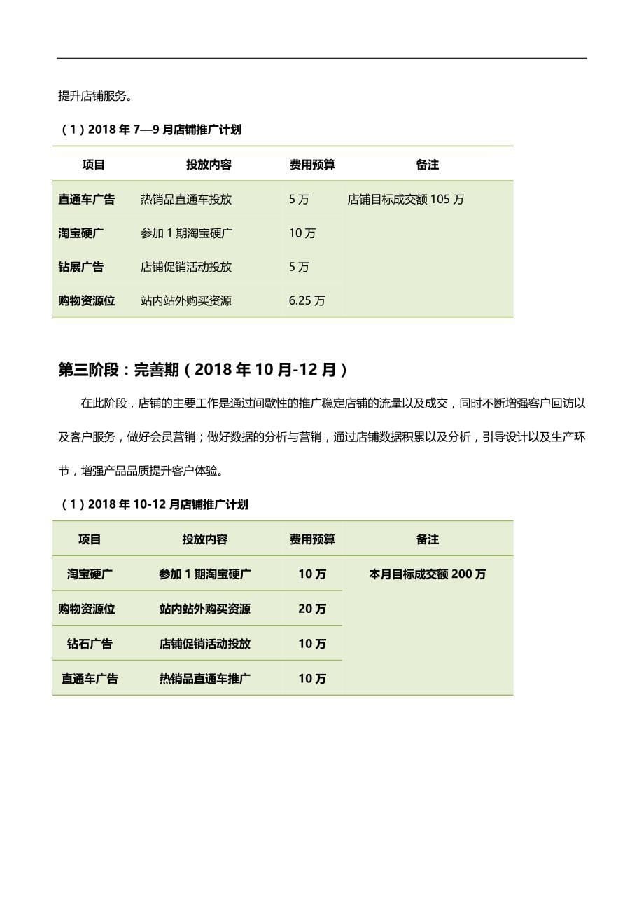 2018天猫商城年度运营计划-天猫店铺全年运营规划-电子商务项目年度经营计划_第5页