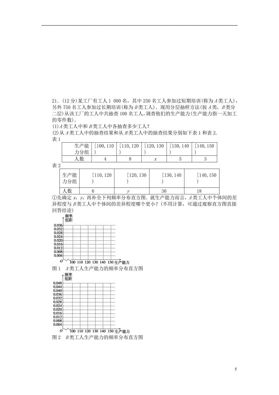 2016-2017学年高中数学第2章统计单元检测b卷新人教a版必修3_第5页