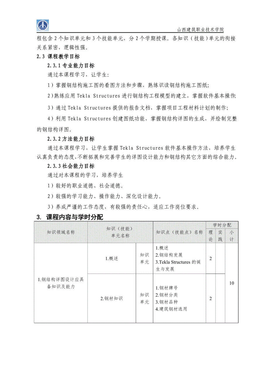 《teklastructure与钢结构详图设计》课程标准_第2页