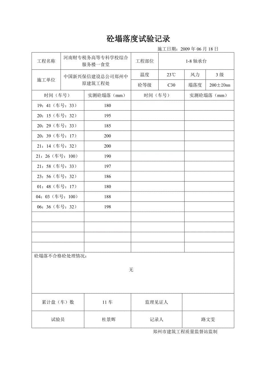 混凝土塌落度试验记录_第5页