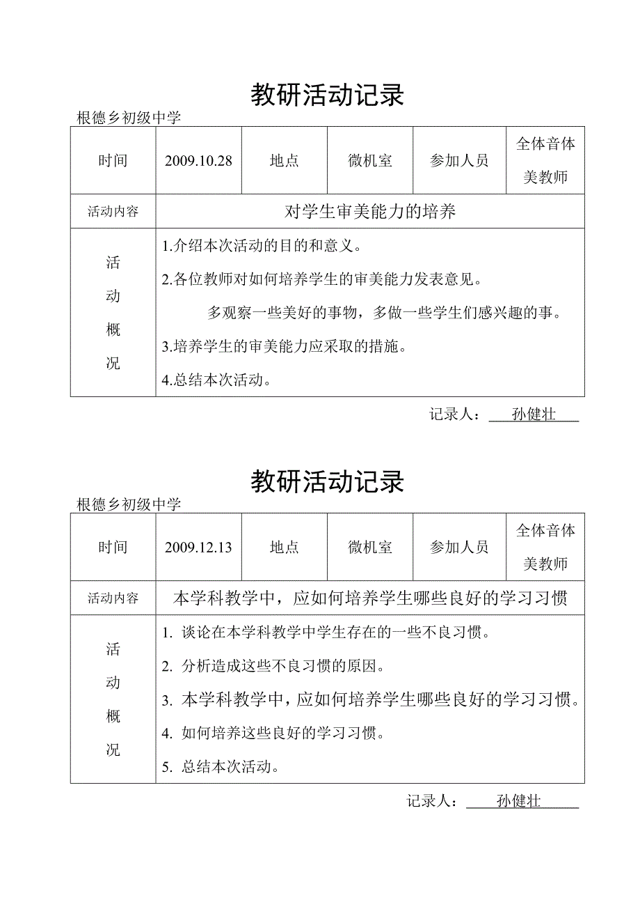 音体美教研活动记录_第1页