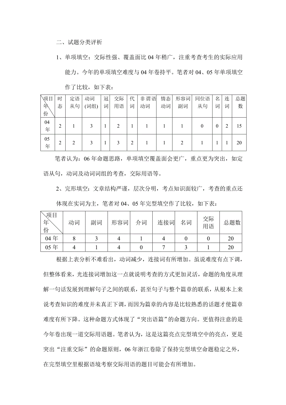 评析05年高考英语浙江卷_第3页