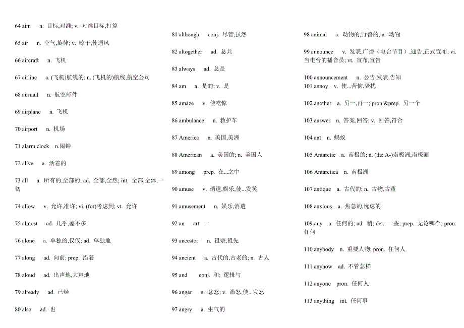 《高中英语新课程标准》单词表共3344词_第2页