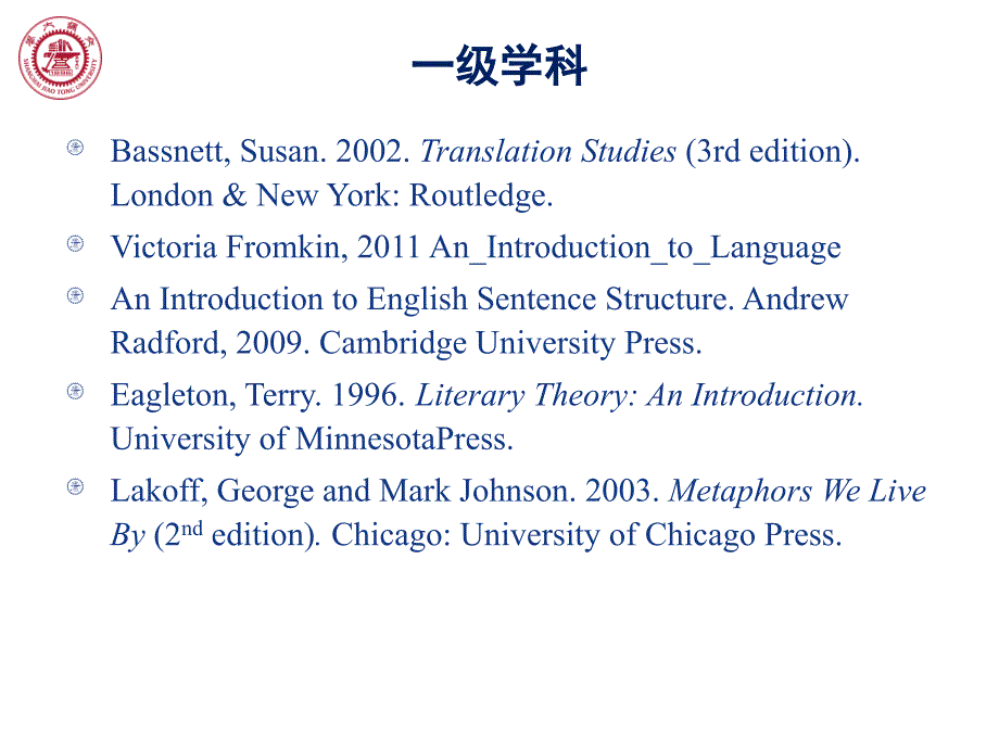 英语类学生的核心素养与经典阅读书单上海交通大学彭青龙_第2页