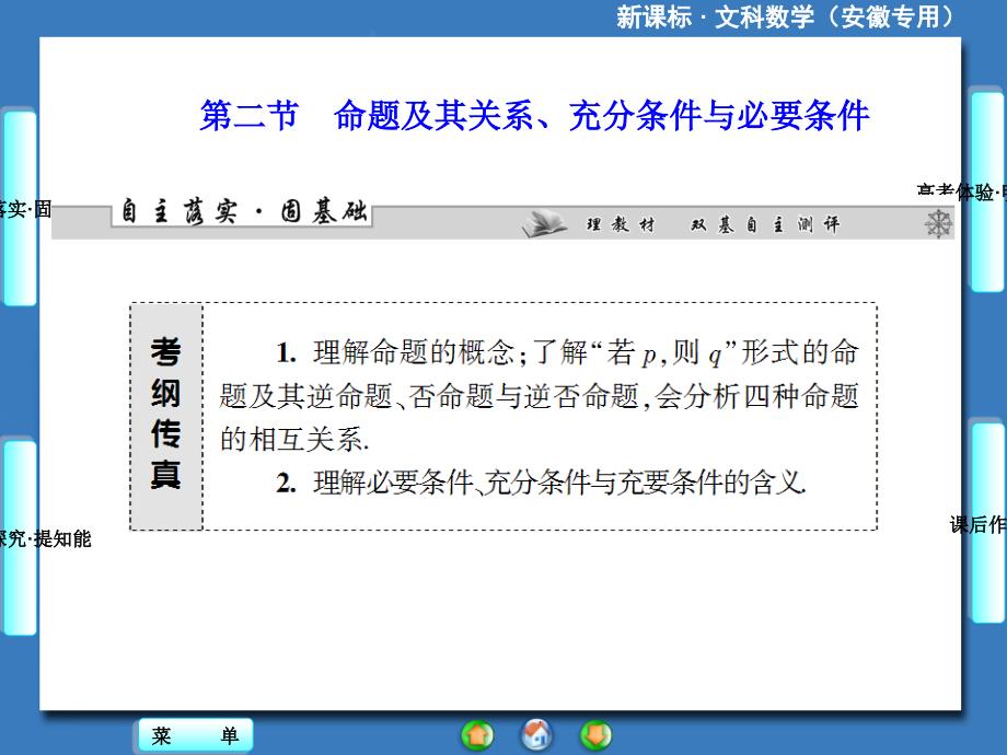 高中数学 集合与常用逻辑用语    命题及其关系、充分条件与必要条件_第1页