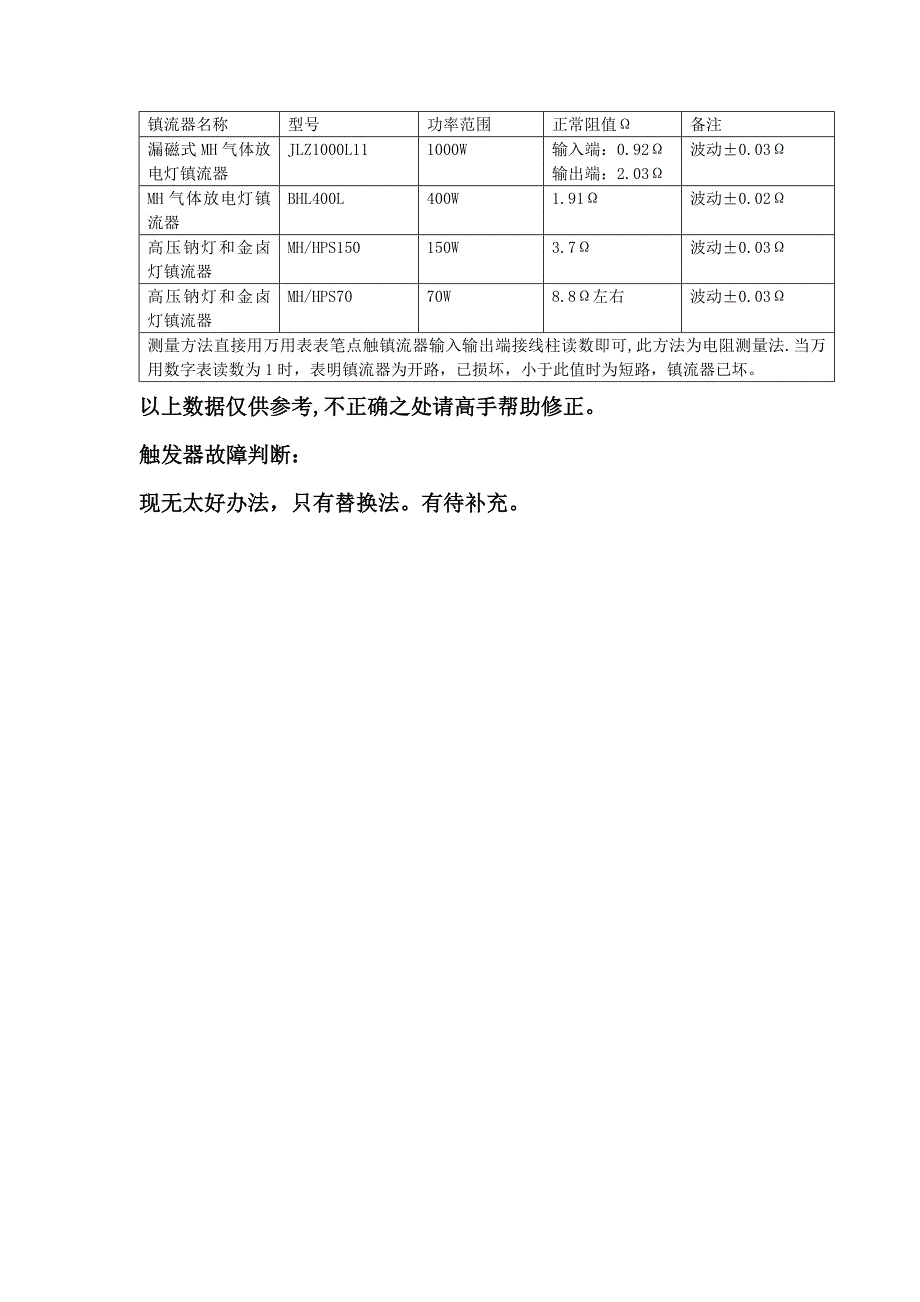 电容、镇流器一般检测法_第4页