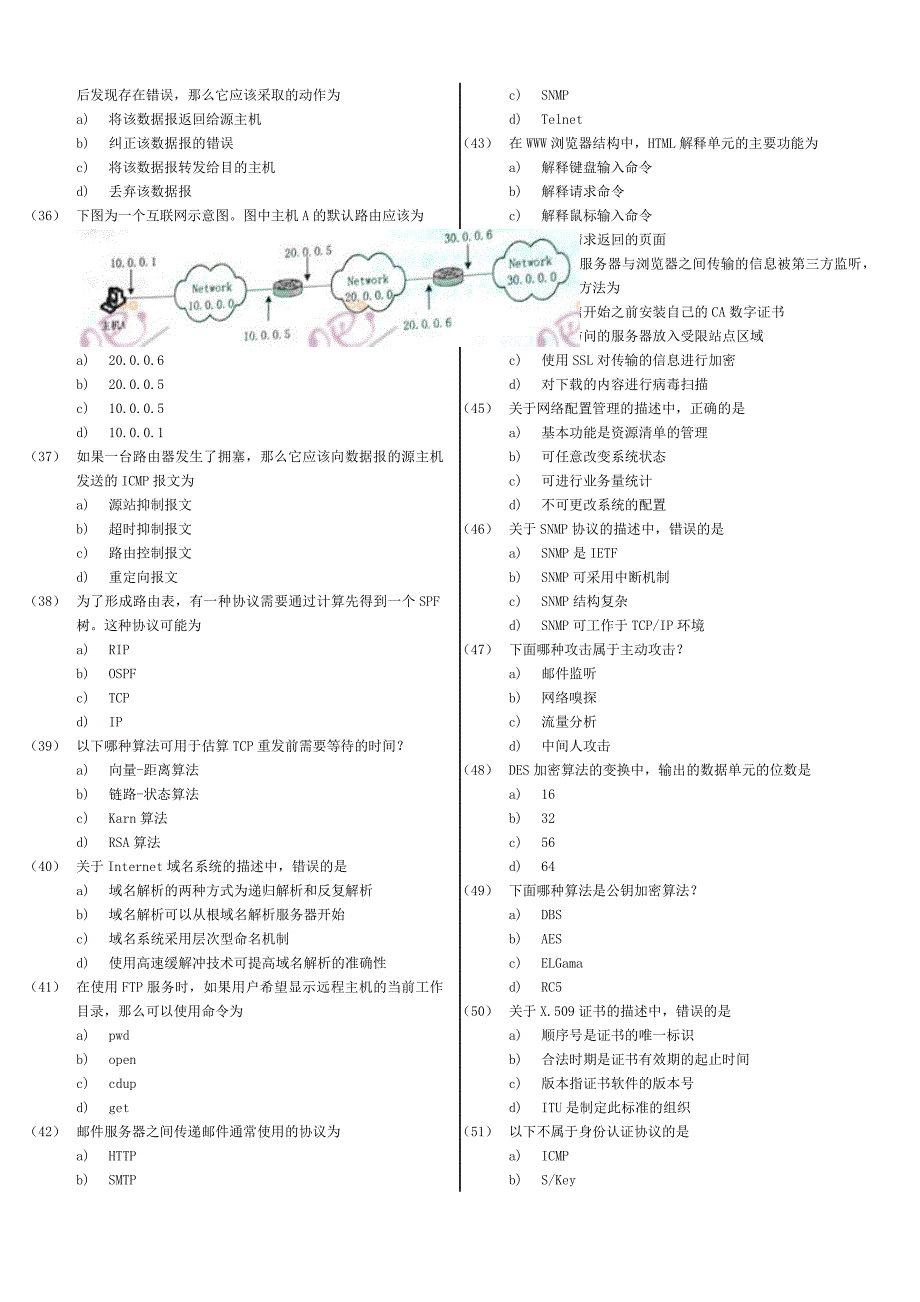 2011年9月全国计算机等级考试三级网络技术笔试试题_第3页