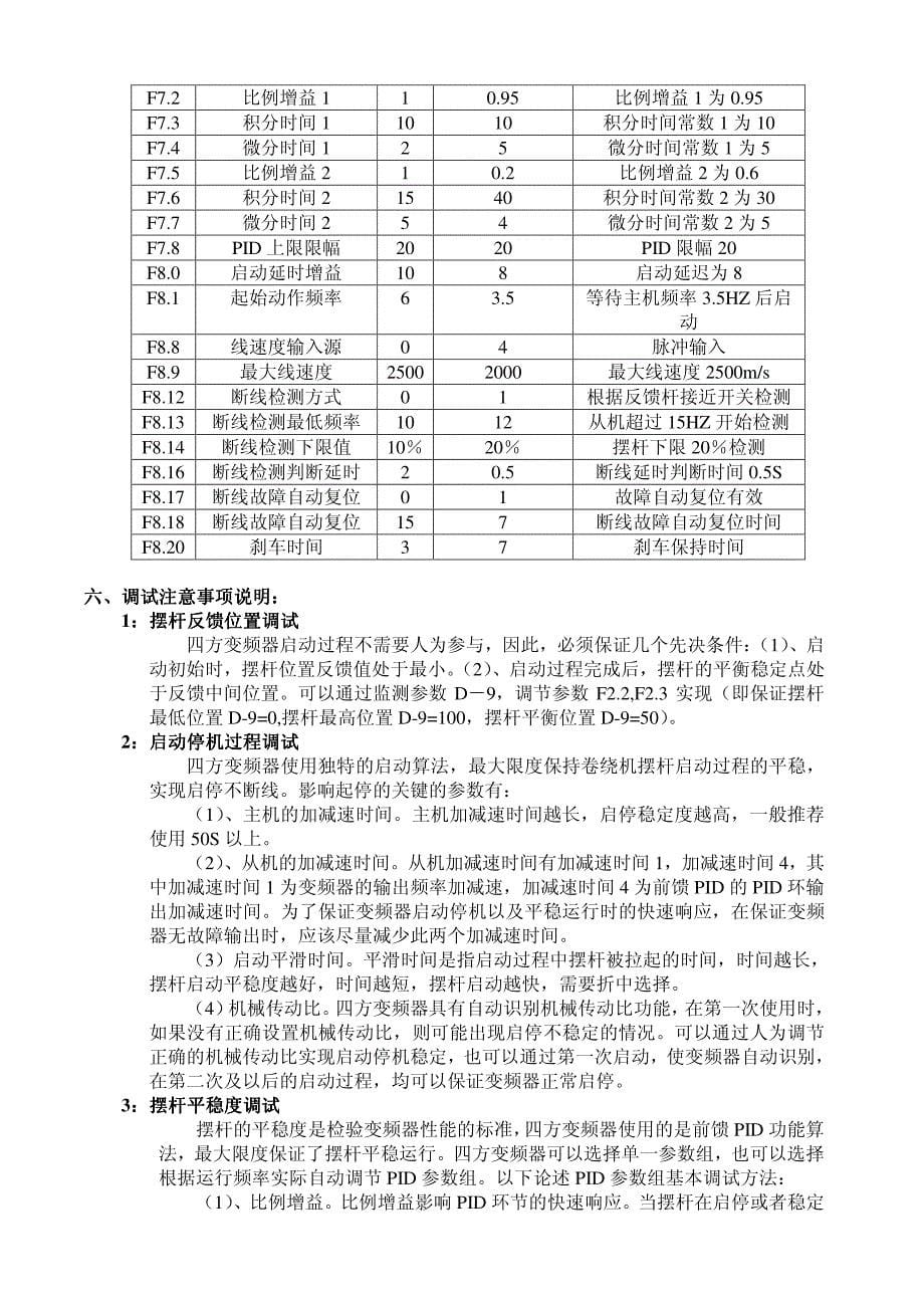 四方E380变频器与东元变频器细拉机上的联动应用_第5页